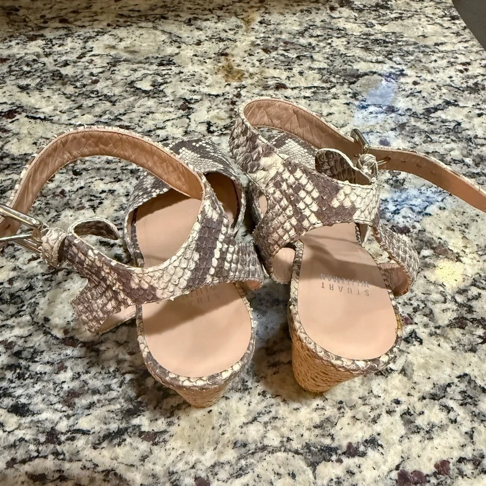 Stuart Weitzman Snake Skin Espadrilles 8M